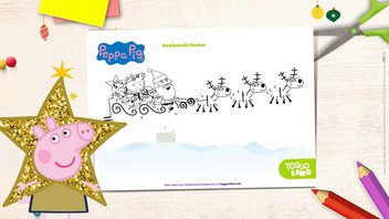 Peppa Pig an Weihnachten – „Malen nach Zahlen” Vorlage zum Ausdrucken