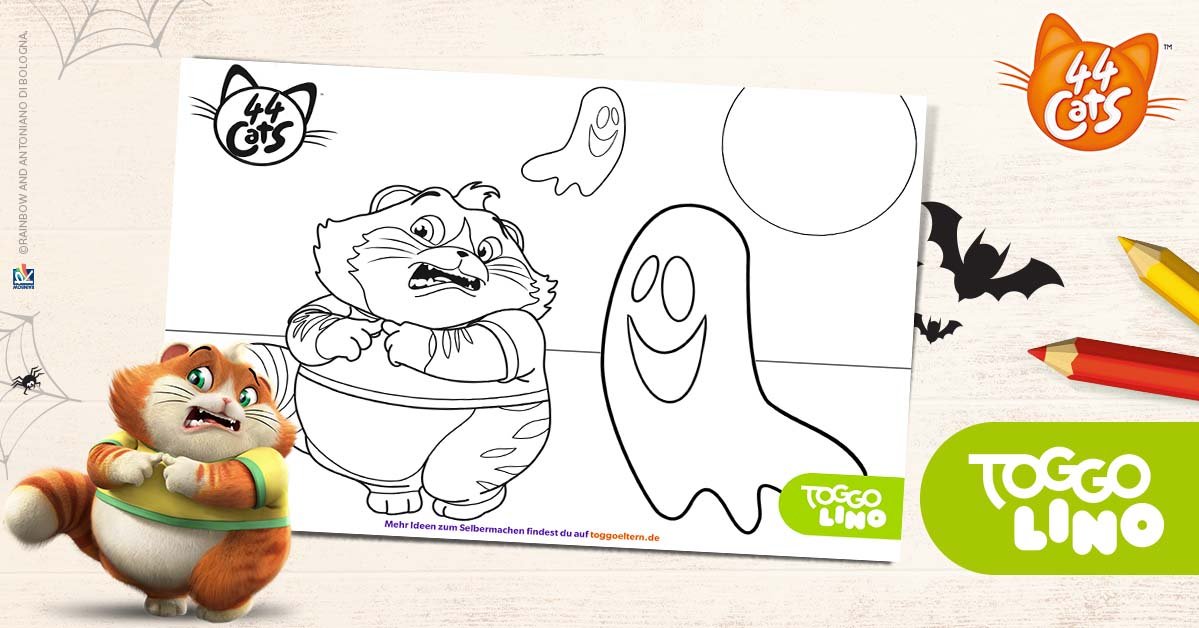 44 Cats: Ausmalbilder zu Halloween | TOGGO Eltern