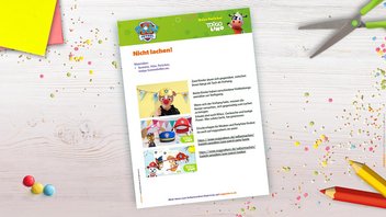 Auszug aus der Anleitung für unser PAW Patrol Mini-Spiel „Nicht lachen”