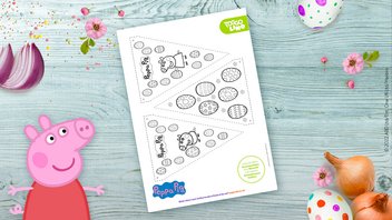 Peppa Pig Osterwimpel Vorlage zum Ausmalen
