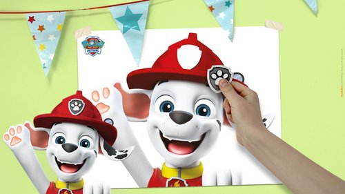 Das PAW Patrol Mini-Spiel „Marshalls Wappen anstecken”
