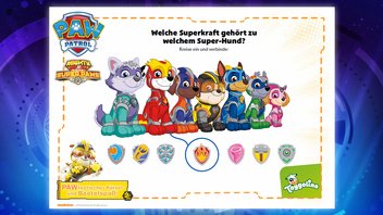 Das PAW Patrol Rätselspiel „Welche Superkraft gehört zu welchem Superhund?”