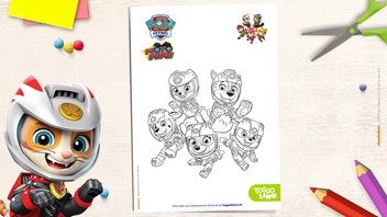 PAW Patrol Moto Pups Vorlage zum Ausdrucken und Ausmalen