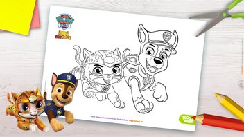 PAW Patrol Vorlage zum Ausmalen mit Chase und Wild