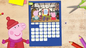 Der Peppa Pig Kalender zum Ausdrucken – November 2023
