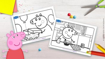 Peppa Pig Ausmalbilder zum Ausdrucken für den Muttertag