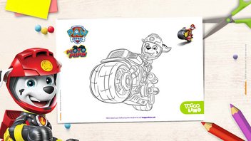 PAW Patrol Moto Pups – Marshall Motiv zum Ausmalen