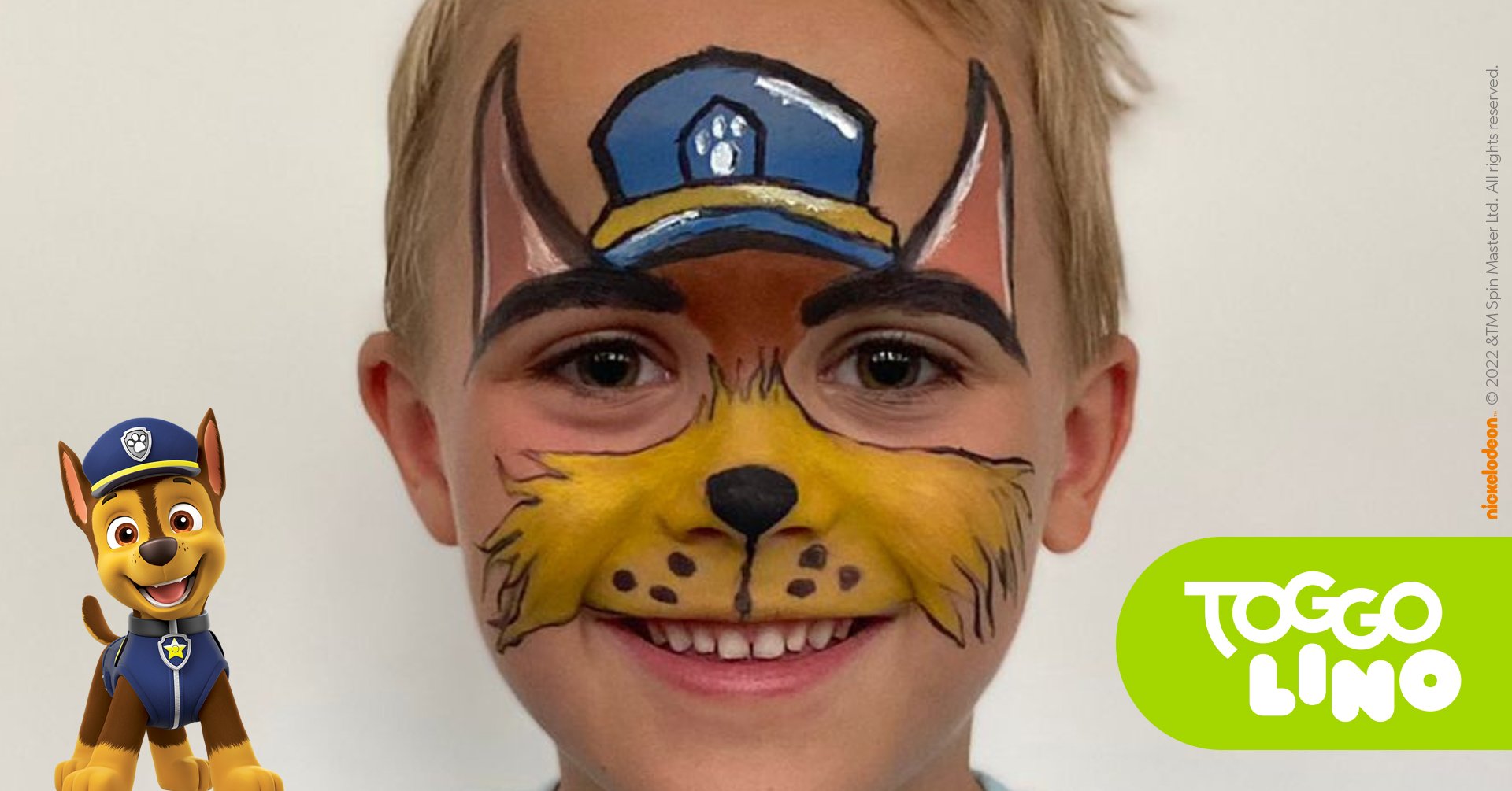 PAW Patrol Chase schminken DIYAnleitung TOGGO Eltern