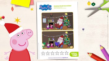 Entdeckst Du die Unterschiede in den zwei Bildern? Das witzige Peppa Pig Fehlersuche-Spiel zu Weihnachten