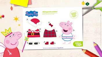 Die süße Peppa Pig Anziehpuppe zum Ausschneiden