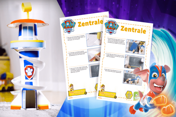 Auszüge aus der Bastelanleitung für die PAW Patrol Zentrale