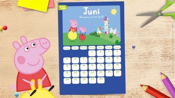 Der Peppa Pig Kalender zum Ausdrucken – Juni 2023