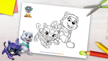 PAW Patrol Ausmalbild-Vorlage mit Chase und Wild