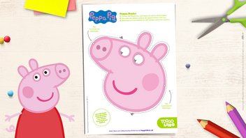 Peppa Pig Maske zum Ausschneiden