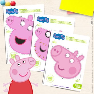 Tolle Peppa Pig Masken von Schorsch, Mama und Papa Wutz