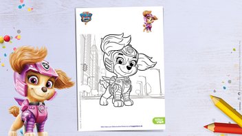 Ausmalbild-Vorlage von Skye zum PAW Patrol Kinofilm