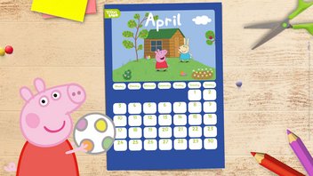 Der Peppa Pig Kalender zum Ausdrucken – April 2023