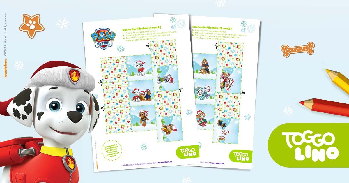 PAW Patrol: Weihnachtliches Memory-Spiel | TOGGO Eltern