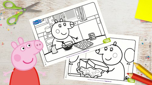Niedliche Peppa Pig Motive zum Ausmalen für den Vatertag und Muttertag