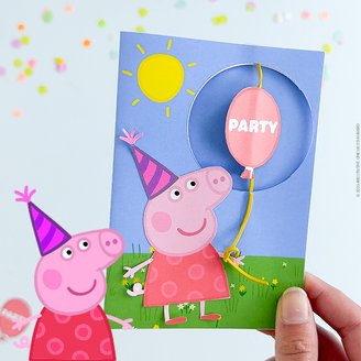 Die bunte Peppa Pig Einladungskarte zum Nachbasteln