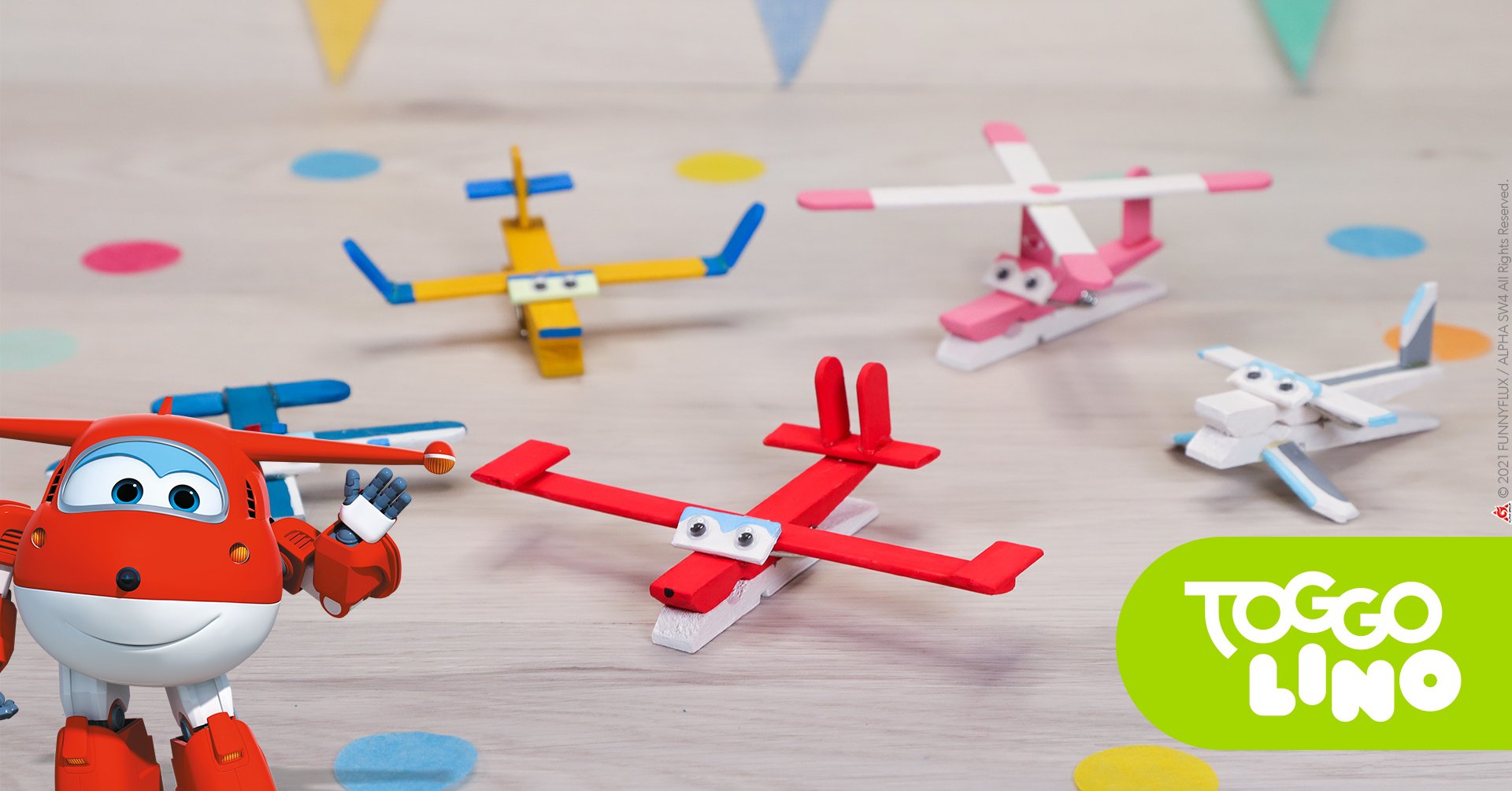 Super Wings Wascheklammer Flugzeuge Als Bastelanleitung Toggo Eltern