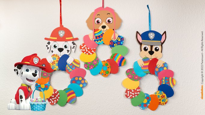 Der bunte PAW Patrol Osterkranz zum Nachbasteln