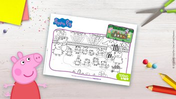 Ein Sommertag mit Peppa Pig – Ausmalbild als Druckvorlage