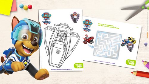Einige Beispiele aus unserer PAW Patrol Mal- und Rätselspaß-Sammlung „Rettung im Anflug”