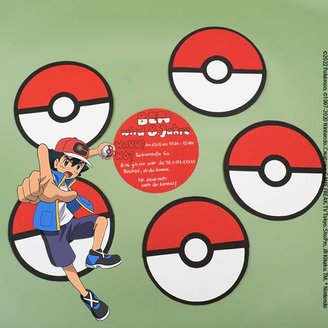 Kreative Pokéball Einladung für die perfekte Pokémon-Mottoparty