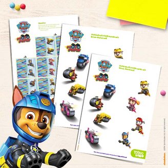 Drei Beispiele aus der tollen PAW Patrol Rätsel- und Malspaß-Sammlung mit den Moto Pups