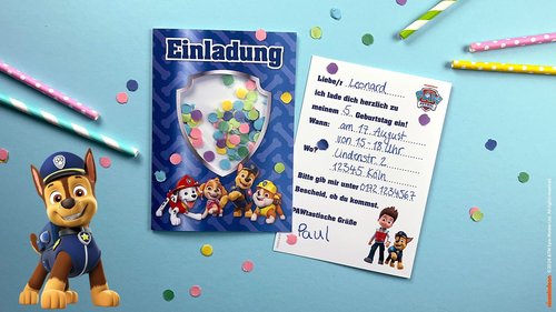 Tolle PAW Patrol Einladungskarte für Geburtstage und andere Partys