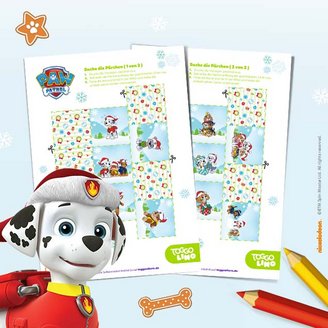 Das PAW Patrol Weihnachts-Memo-Spiel zum Ausdrucken und Ausschneiden