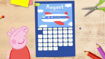 Der Peppa Pig Kalender zum Ausdrucken – August 2023