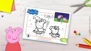 Schaurig-lustiges Peppa Pig Ausmalbild für Halloween – Peppa und Schorsch