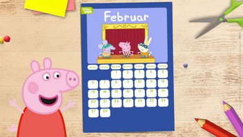 Der Peppa Pig Kalender zum Ausdrucken – Februar 2023