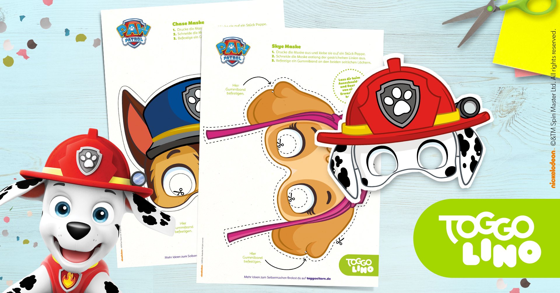 Ausmalbild Paw Patrol Maske | Färbung von Blog-Seiten