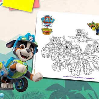 PAW Patrol Dino Rescue Grubbenbild – Vorlage zum Ausdrucken und Ausmalen