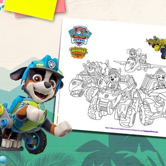 PAW Patrol Dino Rescue Grubbenbild – Vorlage zum Ausdrucken und Ausmalen