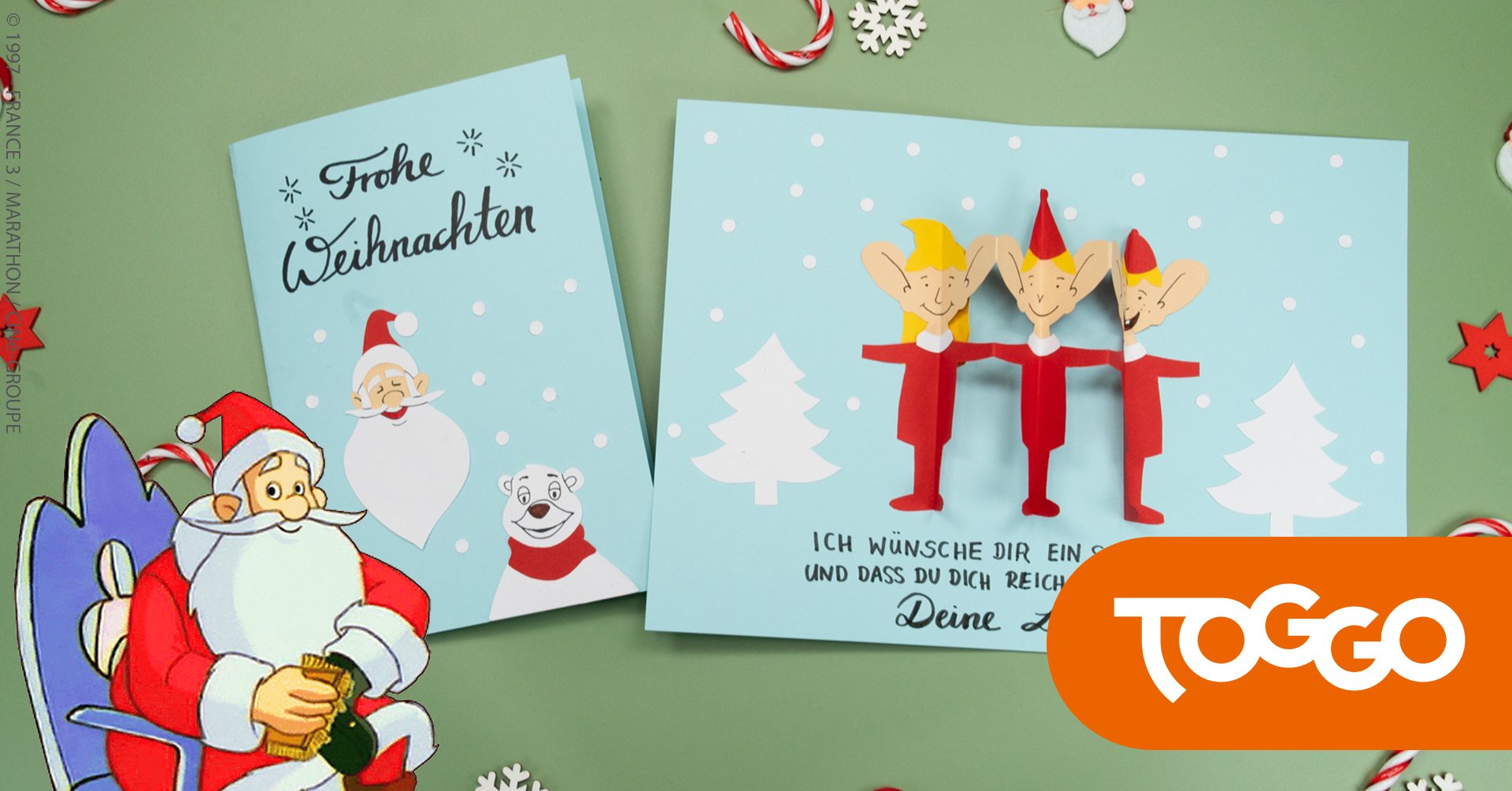 Weihnachtsmann & Co. KG Pop-up-Karte: Anleitung | TOGGO Eltern