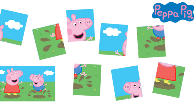 Tolles Peppa Pig Puzzle zum Ausdrucken, Ausschneiden und Lospuzzeln