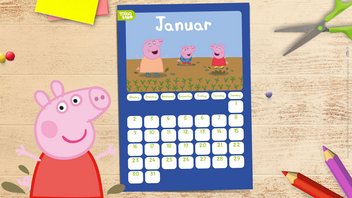 Der Peppa Pig Kalender zum Ausdrucken – Januar 2023