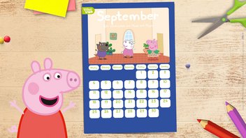 Der Peppa Pig Kalender zum Ausdrucken – September 2023