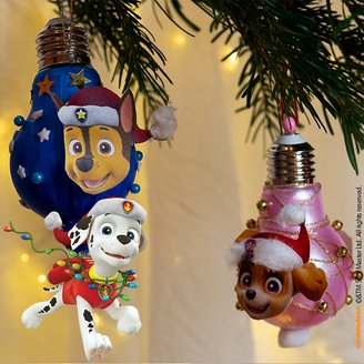 Weihnachtskugeln mit festlicher PAW Patrol Dekoration zum Nachbasteln
