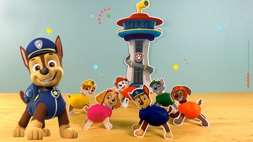 Eine Gruppe von PAW Patrol Knetfiguren zum Nachmachen
