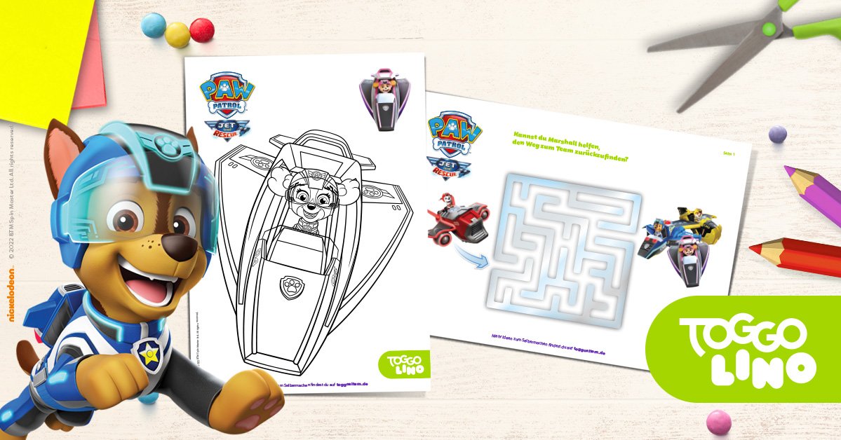 PAW Patrol Jet to the Rescue Ausmalbilder und Rätsel ausdrucken