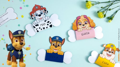 Tolle PAW Patrol Einladungskarten für Geburtstage und andere Partys – Chase, Skye, Marshall und Rubble